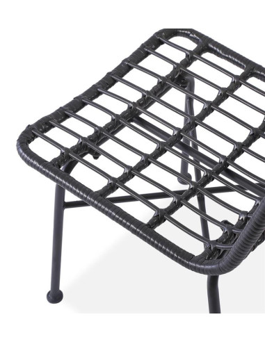 K401 Krzesło Ogrodowe z Rattanu - Czarny/Popiel - Outdoor Design