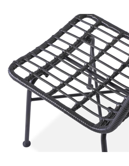 K401 Krzesło Ogrodowe z Rattanu - Czarny/Popiel - Outdoor Design