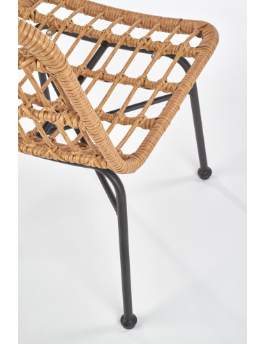 K401 Krzesło Ogrodowe z Rattanu Kolor Naturalny/Czarny - Komfort Outdoor