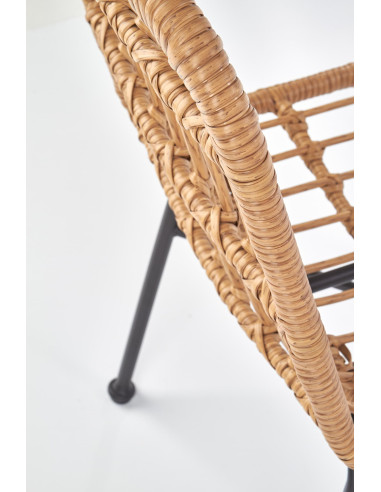 K401 Krzesło Ogrodowe z Rattanu Kolor Naturalny/Czarny - Komfort Outdoor