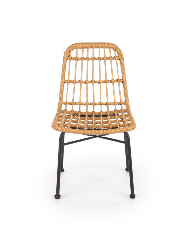 K401 Krzesło Ogrodowe z Rattanu Kolor Naturalny/Czarny - Komfort Outdoor