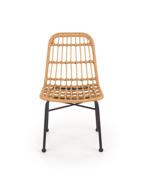 K401 Krzesło Ogrodowe z Rattanu Kolor Naturalny/Czarny - Komfort Outdoor