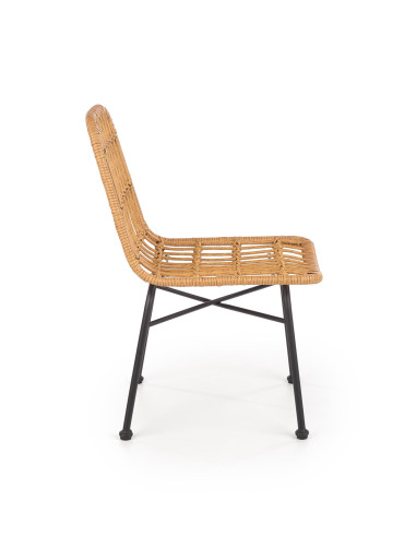 K401 Krzesło Ogrodowe z Rattanu Kolor Naturalny/Czarny - Komfort Outdoor