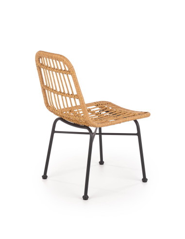 K401 Krzesło Ogrodowe z Rattanu Kolor Naturalny/Czarny - Komfort Outdoor