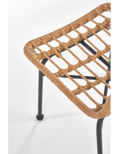 K401 Krzesło Ogrodowe z Rattanu Kolor Naturalny/Czarny - Komfort Outdoor