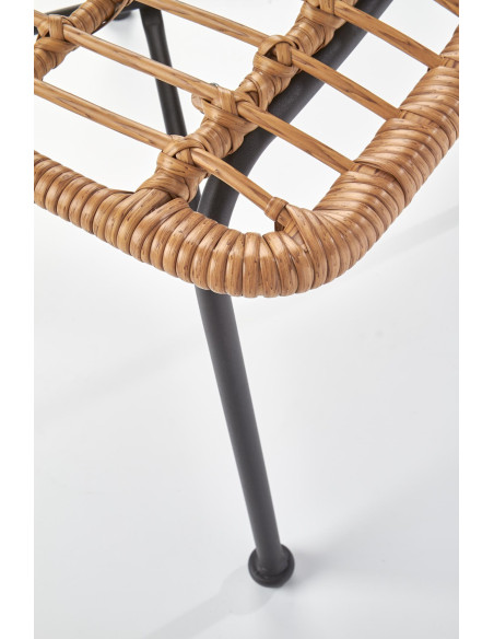 K401 Krzesło Ogrodowe z Rattanu Kolor Naturalny/Czarny - Komfort Outdoor