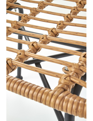 K401 Krzesło Ogrodowe z Rattanu Kolor Naturalny/Czarny - Komfort Outdoor