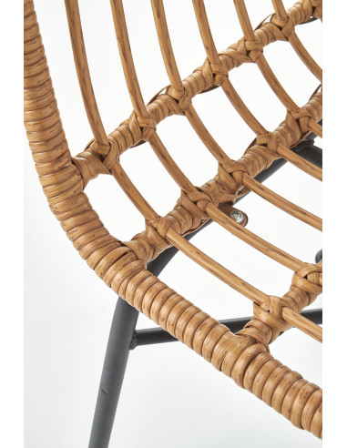 K401 Krzesło Ogrodowe z Rattanu Kolor Naturalny/Czarny - Komfort Outdoor