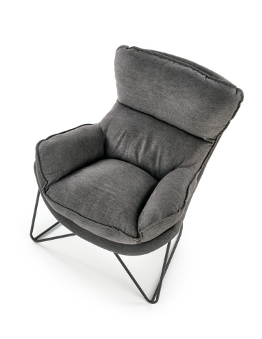 NERVAL Miękki, Wygodny Fotel Ciemny Popiel - Komfort w Subtelnym Stylu