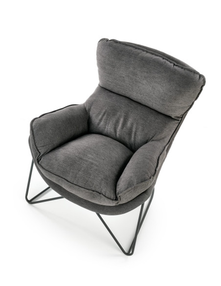 NERVAL Miękki, Wygodny Fotel Ciemny Popiel - Komfort w Subtelnym Stylu