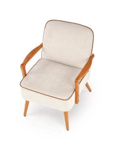 PASTORE Fotel Jasny Beż/Jasny Orzech - Ciepło i Styl w Salonie