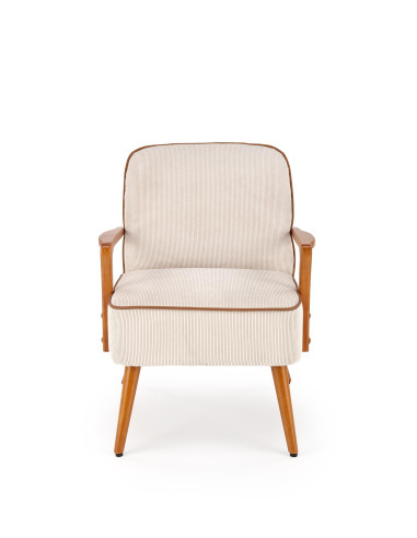 PASTORE Fotel Jasny Beż/Jasny Orzech - Ciepło i Styl w Salonie