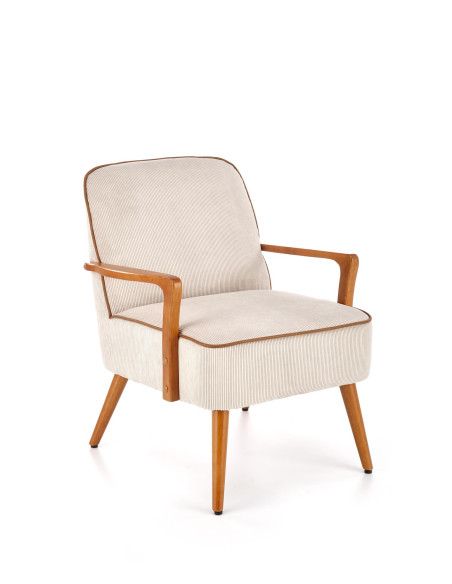 PASTORE Fotel Jasny Beż/Jasny Orzech - Ciepło i Styl w Salonie