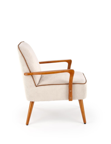 PASTORE Fotel Jasny Beż/Jasny Orzech - Ciepło i Styl w Salonie