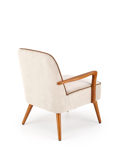 PASTORE Fotel Jasny Beż/Jasny Orzech - Ciepło i Styl w Salonie