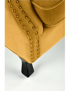 TITAN Fotel z Ozdobnymi Guzikami Velvet Musztardowy - Wyrazisty Design 2