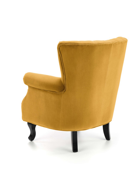 TITAN Fotel z Ozdobnymi Guzikami Velvet Musztardowy - Wyrazisty Design