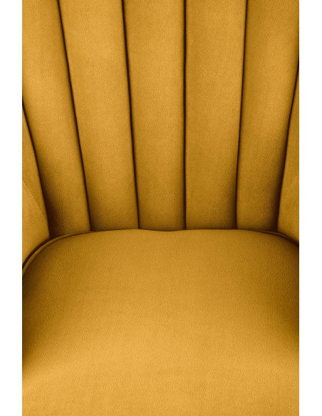 TITAN Fotel z Ozdobnymi Guzikami Velvet Musztardowy - Wyrazisty Design