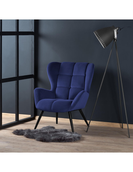 TYRION Fotel USZAK Velvet Granatowy - Głębia Koloru i Styl