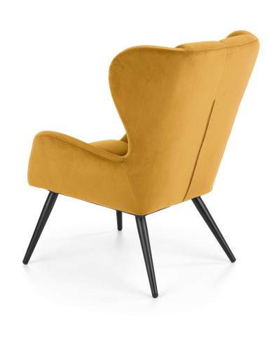 TYRION Fotel USZAK Velvet Musztardowy - Nowoczesność i Wyrazistość