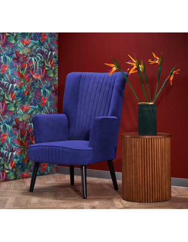 DELGADO Fotel Velvet Granatowy BLUVEL 86 - Nowoczesność i Głębia Koloru