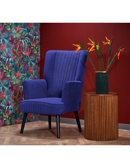 DELGADO Fotel Velvet Granatowy BLUVEL 86 - Nowoczesność i Głębia Koloru