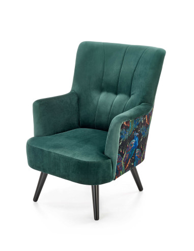 PAGONI Fotel Velvet Ciemny Zielony BLUVEL 78 - Elegancki i Wzorzysty