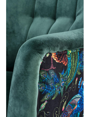 PAGONI Fotel Velvet Ciemny Zielony BLUVEL 78 - Elegancki i Wzorzysty