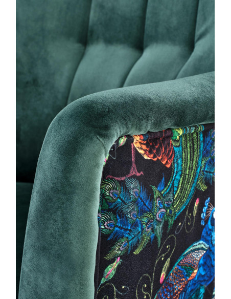 PAGONI Fotel Velvet Ciemny Zielony BLUVEL 78 - Elegancki i Wzorzysty