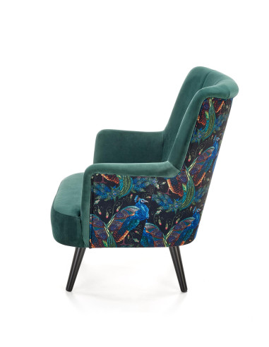 PAGONI Fotel Velvet Ciemny Zielony BLUVEL 78 - Elegancki i Wzorzysty