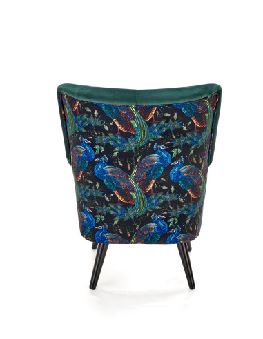PAGONI Fotel Velvet Ciemny Zielony BLUVEL 78 - Elegancki i Wzorzysty