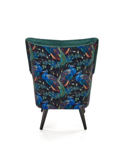 PAGONI Fotel Velvet Ciemny Zielony BLUVEL 78 - Elegancki i Wzorzysty