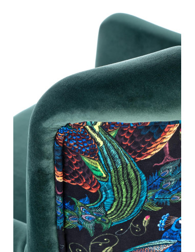PAGONI Fotel Velvet Ciemny Zielony BLUVEL 78 - Elegancki i Wzorzysty