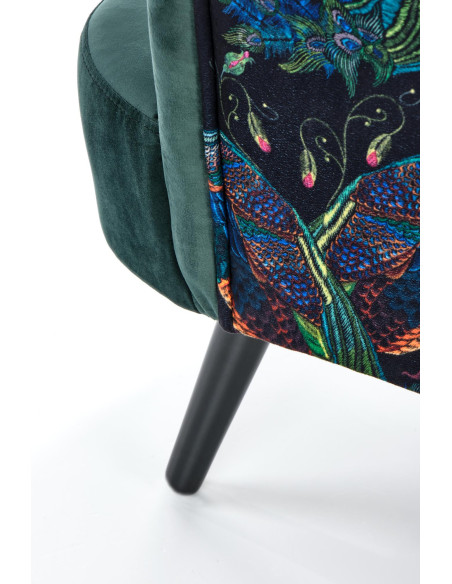 PAGONI Fotel Velvet Ciemny Zielony BLUVEL 78 - Elegancki i Wzorzysty