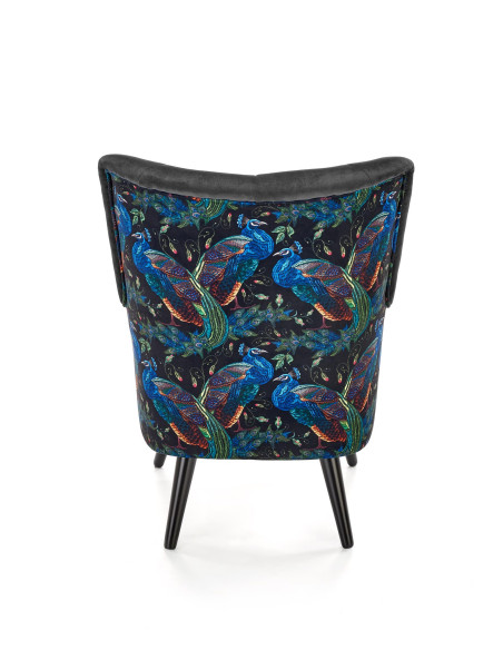 PAGONI Fotel Velvet Czarny BLUVEL 19 - Wzorzystość w Nowoczesnym Wydaniu