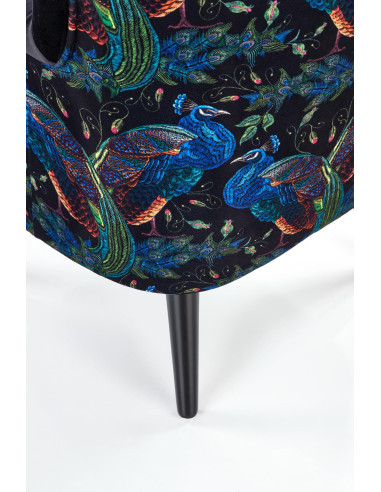 PAGONI Fotel Velvet Czarny BLUVEL 19 - Wzorzystość w Nowoczesnym Wydaniu