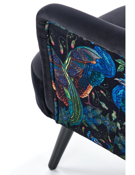 PAGONI Fotel Velvet Czarny BLUVEL 19 - Wzorzystość w Nowoczesnym Wydaniu