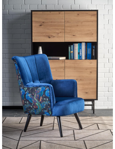 PAGONI Fotel Velvet Granatowy BLUVEL 86 - Luksusowa Wygoda