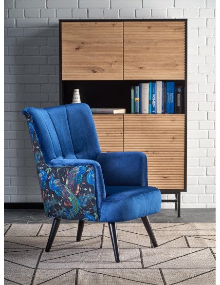 PAGONI Fotel Velvet Granatowy BLUVEL 86 - Luksusowa Wygoda