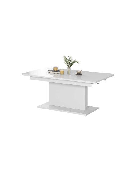 RASPUTIN Ławostół Rozkładany Biały Mat 126-167cm - Przemiana z Ławy w Stół