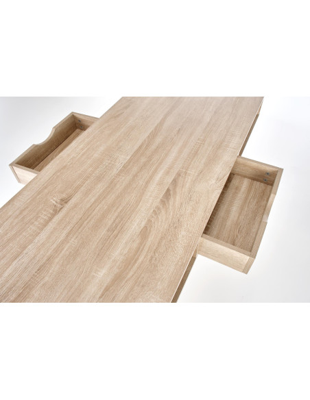 B48 Biurko Dwustanowiskowe Dąb Sonoma/Biały 139x60cm- Solidna Przestrzeń