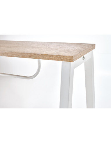 B48 Biurko Dwustanowiskowe Dąb Sonoma/Biały 139x60cm- Solidna Przestrzeń