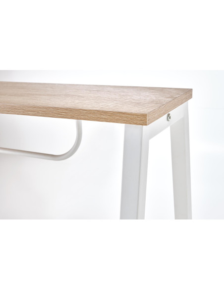 B48 Biurko Dwustanowiskowe Dąb Sonoma/Biały 139x60cm- Solidna Przestrzeń