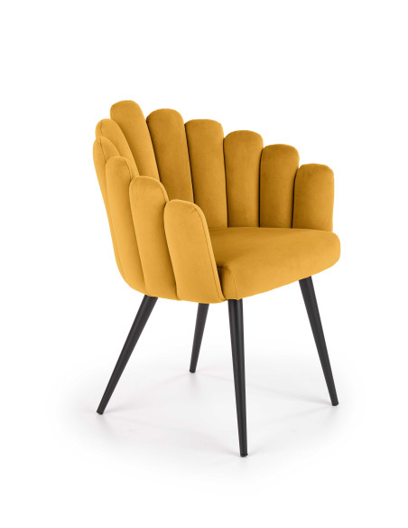 K410 krzesło musztardowy velvet (1p 1szt)