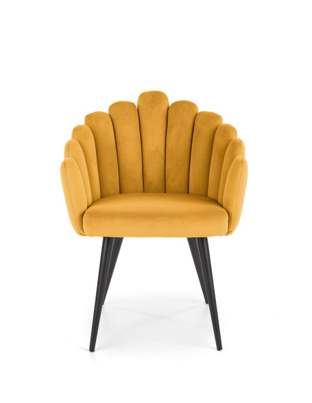 K410 krzesło musztardowy velvet (1p 1szt)