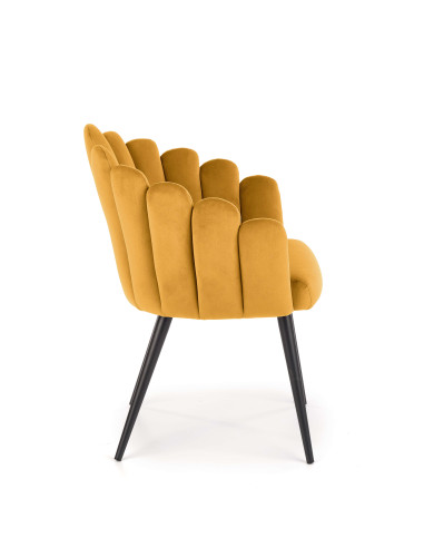 K410 krzesło musztardowy velvet (1p 1szt)