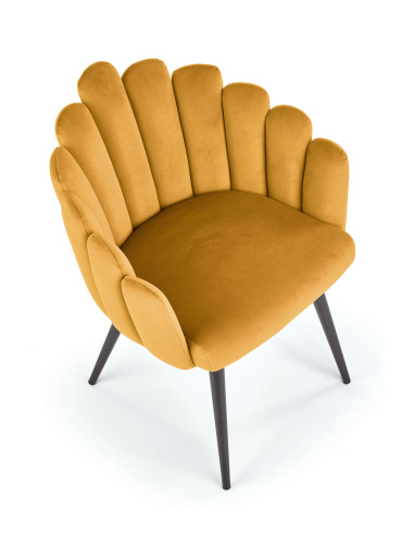 K410 krzesło musztardowy velvet (1p 1szt)