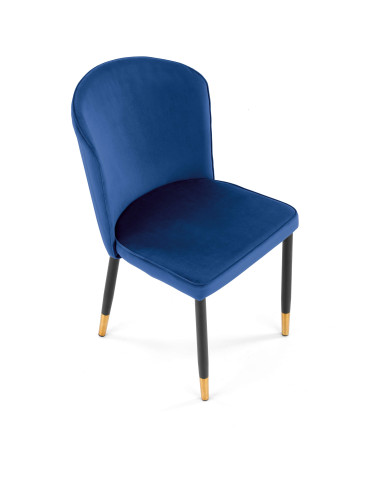 K446 Krzesło Velvet Granatowe Nogi Czarno Złote - Stylowa Wygoda i Design
