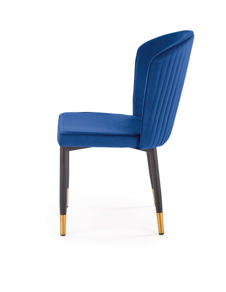 K446 Krzesło Velvet Granatowe Nogi Czarno Złote - Stylowa Wygoda i Design