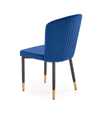 K446 Krzesło Velvet Granatowe Nogi Czarno Złote - Stylowa Wygoda i Design